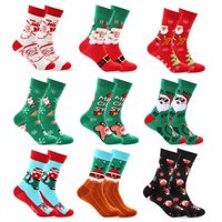 Unisex Christmas Santa Claus Cotton Crew Socks A Pair main image 1