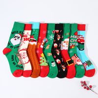 Unisex Christmas Santa Claus Cotton Crew Socks A Pair main image 2