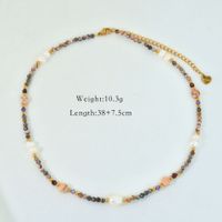 Classic Style Round Natural Stone Necklace In Bulk sku image 3