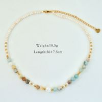Classic Style Round Natural Stone Necklace In Bulk sku image 1