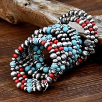 Ethnic Style Round Turquoise Beaded Bracelets main image 6