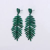 Wholesale Jewelry Simple Style Classic Style Leaf Arylic Drop Earrings sku image 1