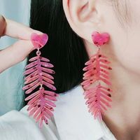 Wholesale Jewelry Simple Style Classic Style Leaf Arylic Drop Earrings main image 1