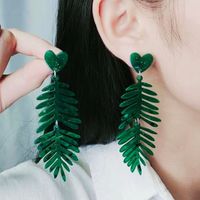 Wholesale Jewelry Simple Style Classic Style Leaf Arylic Drop Earrings main image 3
