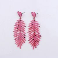 Wholesale Jewelry Simple Style Classic Style Leaf Arylic Drop Earrings sku image 2