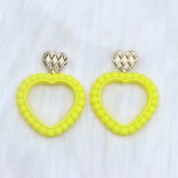 Wholesale Jewelry Simple Style Heart Shape Arylic Spray Paint Drop Earrings sku image 2