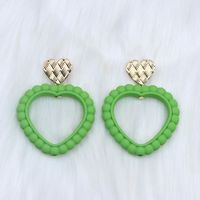 Wholesale Jewelry Simple Style Heart Shape Arylic Spray Paint Drop Earrings sku image 6