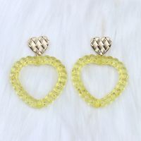 Wholesale Jewelry Simple Style Heart Shape Arylic Spray Paint Drop Earrings sku image 14