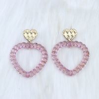 Wholesale Jewelry Simple Style Heart Shape Arylic Spray Paint Drop Earrings sku image 18
