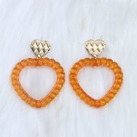 Wholesale Jewelry Simple Style Heart Shape Arylic Spray Paint Drop Earrings sku image 16
