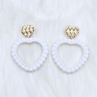 Wholesale Jewelry Simple Style Heart Shape Arylic Spray Paint Drop Earrings sku image 8