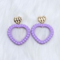Wholesale Jewelry Simple Style Heart Shape Arylic Spray Paint Drop Earrings sku image 4