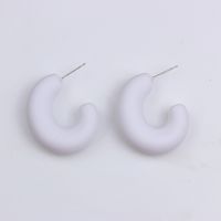 1 Pair Simple Style Solid Color Spray Paint Arylic Ear Studs sku image 1