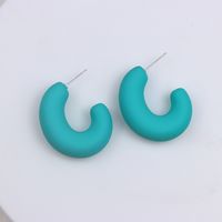 1 Pair Simple Style Solid Color Spray Paint Arylic Ear Studs sku image 9
