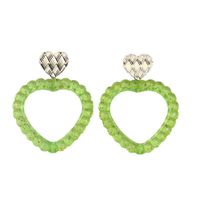 Wholesale Jewelry Simple Style Heart Shape Arylic Spray Paint Drop Earrings main image 2