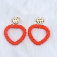 Wholesale Jewelry Simple Style Heart Shape Arylic Spray Paint Drop Earrings sku image 7