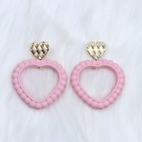 Wholesale Jewelry Simple Style Heart Shape Arylic Spray Paint Drop Earrings sku image 3