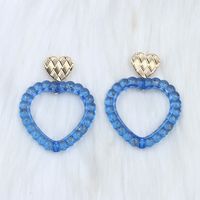 Wholesale Jewelry Simple Style Heart Shape Arylic Spray Paint Drop Earrings sku image 15