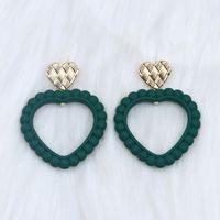 Wholesale Jewelry Simple Style Heart Shape Arylic Spray Paint Drop Earrings sku image 11