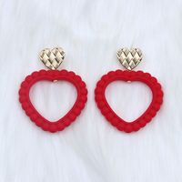 Wholesale Jewelry Simple Style Heart Shape Arylic Spray Paint Drop Earrings sku image 9