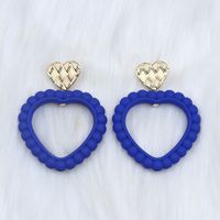 Wholesale Jewelry Simple Style Heart Shape Arylic Spray Paint Drop Earrings sku image 5