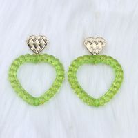 Wholesale Jewelry Simple Style Heart Shape Arylic Spray Paint Drop Earrings sku image 13