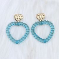 Wholesale Jewelry Simple Style Heart Shape Arylic Spray Paint Drop Earrings sku image 17