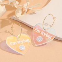 1 Pair Sweet Heart Shape Arylic Drop Earrings main image 1