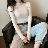 Women's Sweater Long Sleeve Sweaters & Cardigans Casual Simple Style Solid Color main image 4