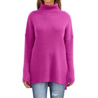 Women's Sweater Long Sleeve Sweaters & Cardigans Stripe Casual Solid Color main image 3