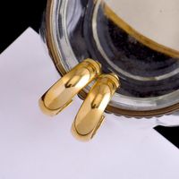 1 Pair Simple Style Solid Color Plating Copper Gold Plated Ear Studs main image 5