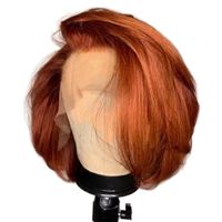 Women's Simple Style Casual Street Real Hair Centre Parting Short Straight Hair Wigs sku image 1