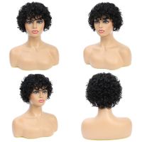 Women's Simple Style Stage Street Real Hair Long Bangs Short Curly Hair Wigs main image 3