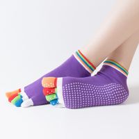 Women's Cartoon Style Sports Color Block Solid Color Cotton Crew Socks A Pair sku image 2
