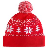 Unisex Elegant Christmas Printing Crimping Wool Cap main image 2