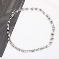 304 Stainless Steel Simple Style Cool Style Plating Solid Color Knot Necklace main image 1