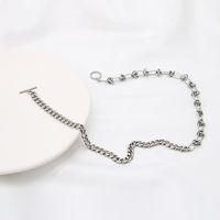 304 Stainless Steel Simple Style Cool Style Plating Solid Color Knot Necklace sku image 1