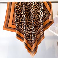 Women's Elegant Leopard Polyester Printing Silk Scarf sku image 1
