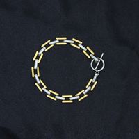 Einfacher Stil Farbblock Einfarbig Edelstahl 304 Knebel 18 Karat Vergoldet Männer Armbänder sku image 4