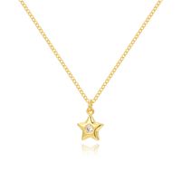 Einfacher Stil Kreuzen Stern Wassertropfen Kupfer Emaille Inlay Künstliche Edelsteine Halskette Mit Anhänger main image 3