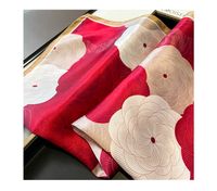 Women's Elegant Color Block Flower Mulberry Silk Printing Silk Scarf main image 3
