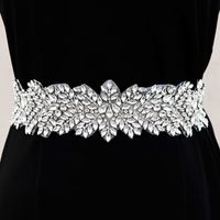 Elegant Leaf Woven Fabric Inlay Rhinestones Women's Chain Belts main image 5