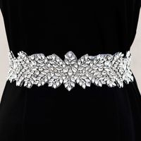Elegante Hoja Tela Tejida Embutido Diamantes De Imitación Mujeres Cinturones De Cadena main image 5