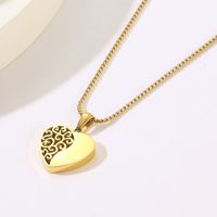 Titanium Steel 18K Gold Plated Modern Style Plating Heart Shape Pendant Necklace main image 6