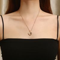 Titanium Steel 18K Gold Plated Modern Style Plating Heart Shape Pendant Necklace main image 2