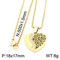 Titanium Steel 18K Gold Plated Modern Style Plating Heart Shape Pendant Necklace sku image 8