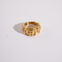 304 Stainless Steel 14K Gold Plated Casual Modern Style Artistic Plating Bamboo Rings main image 4