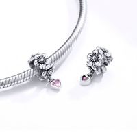 Casual Heart Shape Rose Flower Sterling Silver Inlay Zircon Jewelry Accessories main image 3