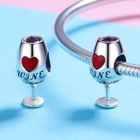 Casual French Fries Wine Glass Sterling Silver Plating Inlay Zircon Jewelry Accessories main image 3