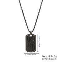 Simple Style Solid Color Stainless Steel Plating Inlay Rhinestones Men's Pendant Necklace main image 5